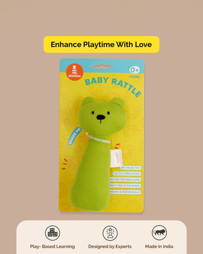 Shumee Bear Plush Rattle Toy-Enhances Motor Skills-0M+