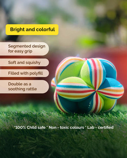 Shumee Plush Clutch Ball-Soft Toy With Rattle-Enhances Sensory Stimulation-0M+