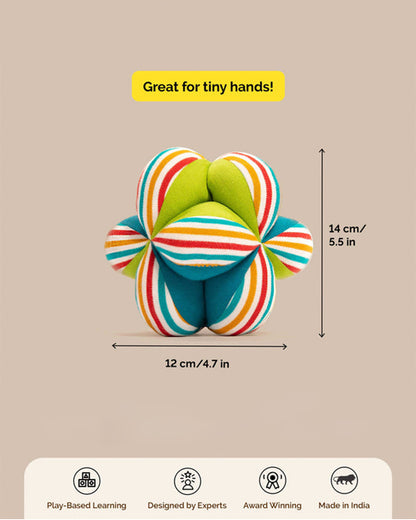 Shumee Plush Clutch Ball-Soft Toy With Rattle-Enhances Sensory Stimulation-0M+