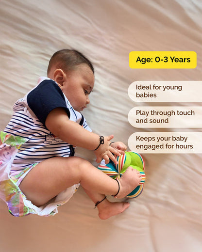 Shumee Plush Clutch Ball-Soft Toy With Rattle-Enhances Sensory Stimulation-0M+
