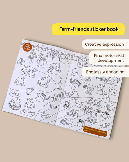 Shumee Farm Friends Sticker Book-Art & Craft Kit-200+ Stickers-Encourage Creative Expression-36M+
