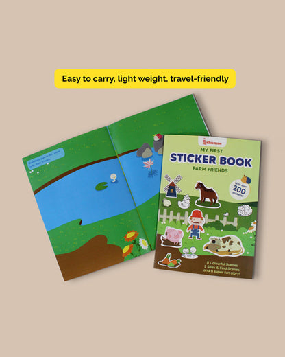 Shumee Farm Friends Sticker Book-Art & Craft Kit-200+ Stickers-Encourage Creative Expression-36M+