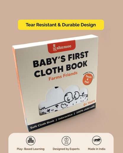 Shumee Baby's First Book-Soft Sensory Cloth Book-8 Fun Activities-Learning & Educational Toys-0M+