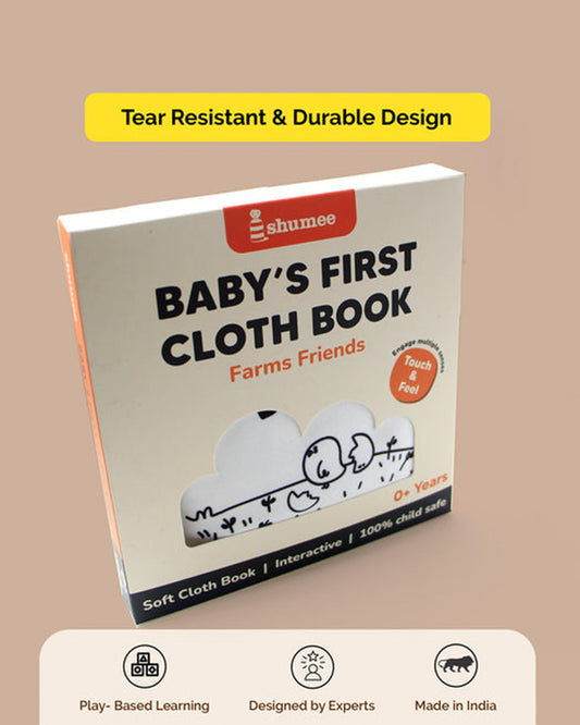 Shumee Baby's First Book-Soft Sensory Cloth Book-8 Fun Activities-Learning & Educational Toys-0M+