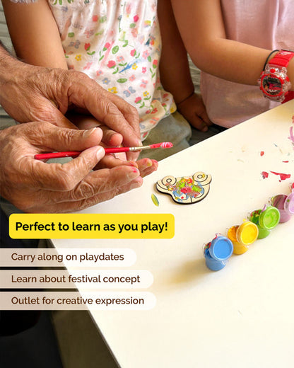 Shumee Vehicle Themed Magnetic Art & Craft Kit-6 Wooden Magnets-Non Toxic Paint-6Y+