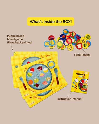 Shumee Full Plate Double Sided Board Game-Puzzle-Includes 44 Food Tokens-Learning & Educational Toys-36M+