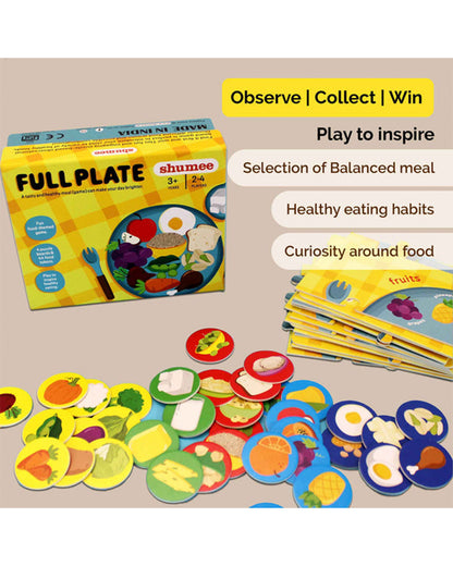Shumee Full Plate Double Sided Board Game-Puzzle-Includes 44 Food Tokens-Learning & Educational Toys-36M+