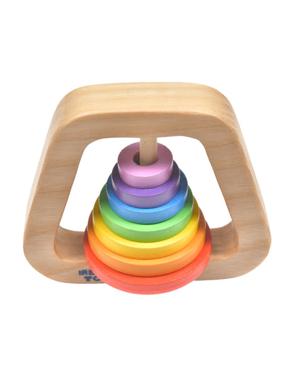 Nesta Toys Wooden Rainbow Rattle Toy-Enhances Motor Skills-6M+
