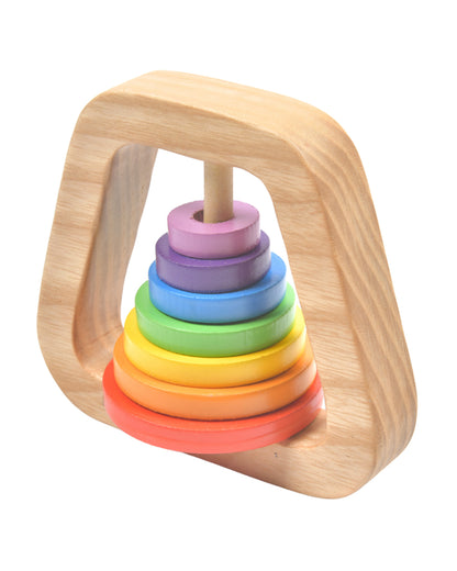 Nesta Toys Wooden Rainbow Rattle Toy-Enhances Motor Skills-6M+