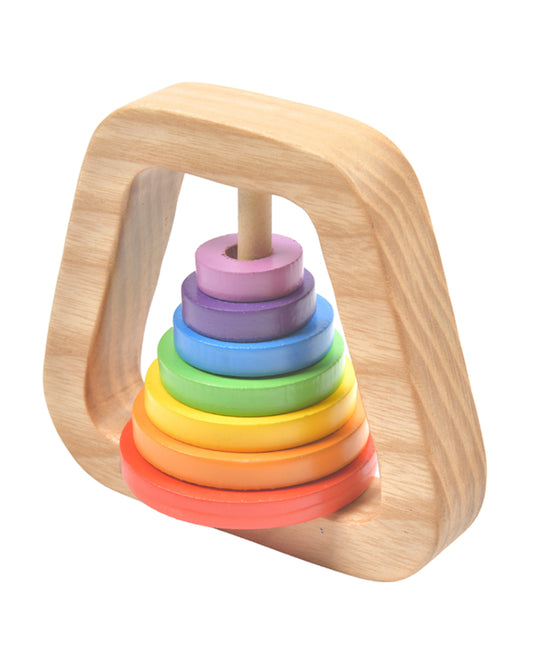 Nesta Toys Wooden Rainbow Rattle Toy-Enhances Motor Skills-6M+