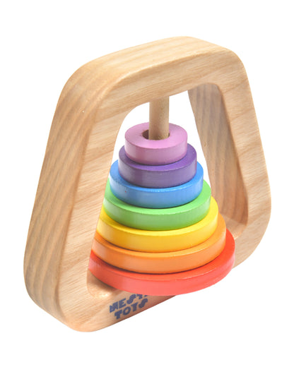 Nesta Toys Wooden Rainbow Rattle Toy-Enhances Motor Skills-6M+