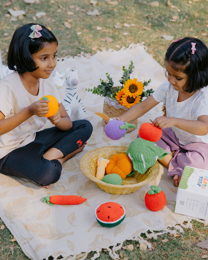 Nesta Toys Crochet Fruits & Vegetable-Pretend & Play Toy-Includes 10 Pieces-Enhances Role Play-12M+
