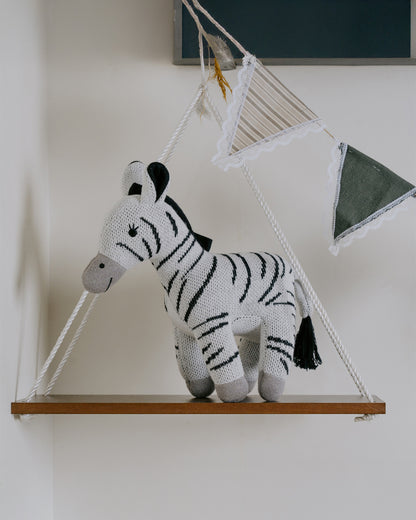 Nesta Toys Zippy The Zebra-Knitted Cotton Soft Toy-Encourages Imaginative Play-0M+