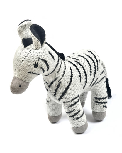 Nesta Toys Zippy The Zebra-Knitted Cotton Soft Toy-Encourages Imaginative Play-0M+
