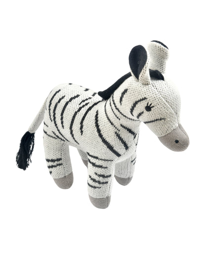 Nesta Toys Zippy The Zebra-Knitted Cotton Soft Toy-Encourages Imaginative Play-0M+