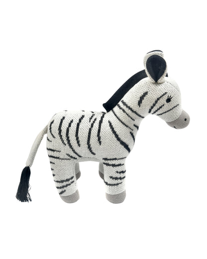 Nesta Toys Zippy The Zebra-Knitted Cotton Soft Toy-Encourages Imaginative Play-0M+