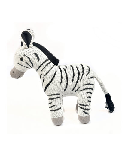 Nesta Toys Zippy The Zebra-Knitted Cotton Soft Toy-Encourages Imaginative Play-0M+