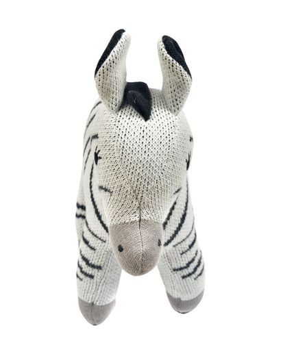 Nesta Toys Zippy The Zebra-Knitted Cotton Soft Toy-Encourages Imaginative Play-0M+