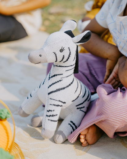 Nesta Toys Zippy The Zebra-Knitted Cotton Soft Toy-Encourages Imaginative Play-0M+