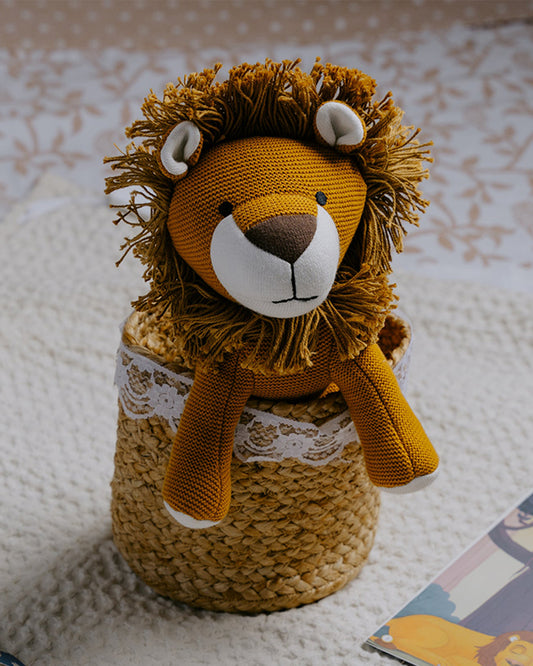 Nesta Toys Leo The Lion-Knitted Cotton Soft Toy-Encourages Imaginative Play-0M+