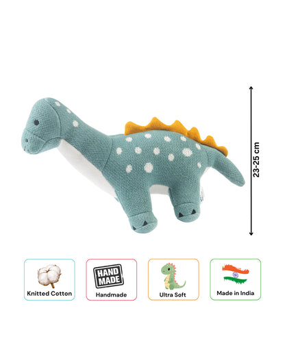 Nesta Toys Dippy The Dino-Knitted Cotton Soft Toy-Encourages Imaginative Play-0M+