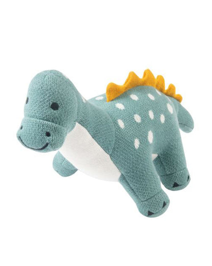 Nesta Toys Dippy The Dino-Knitted Cotton Soft Toy-Encourages Imaginative Play-0M+