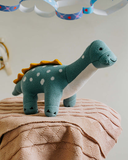 Nesta Toys Dippy The Dino-Knitted Cotton Soft Toy-Encourages Imaginative Play-0M+