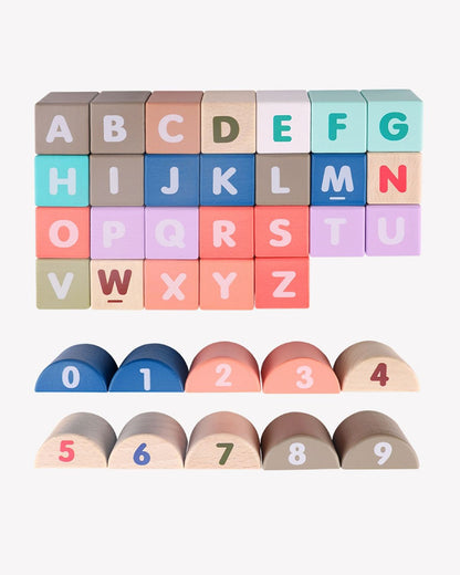 Nesta Toys Wooden City Building Blocks-Shape Sorter & Stacker-Encourages Imaginative Play-36M+