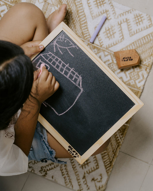 Nesta Toys Double Sided Blackboard Slate-Art & Craft Kit-Enhances Creativity-6M+