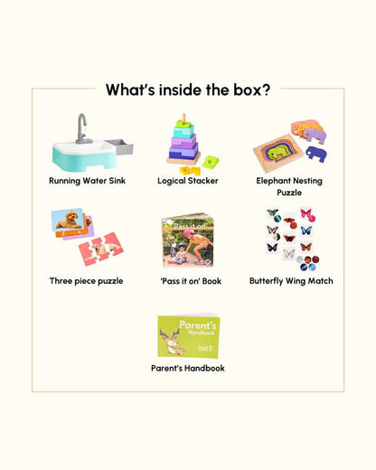 Curious Cub Montessori Box-27M+-Pack of 6 Montessori Toys-Encourages Baby’s Development-Learning & Educational Wooden Toys