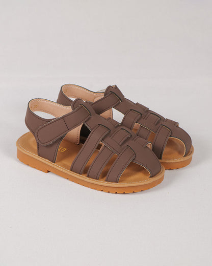 NINO BELLO Brown Velcro Ethnic Sandal-For Infants
