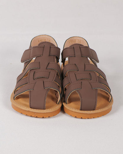 NINO BELLO Brown Velcro Ethnic Sandal-For Infants