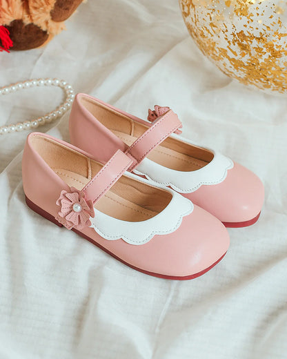 NINO BELLO Pink Flower Velcro Bellies-For Infants