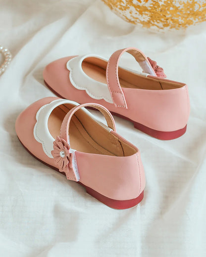 NINO BELLO Pink Flower Velcro Bellies-For Infants