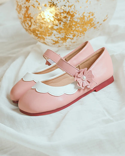NINO BELLO Pink Flower Velcro Bellies-For Infants
