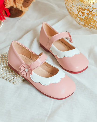 NINO BELLO Pink Flower Velcro Bellies-For Infants