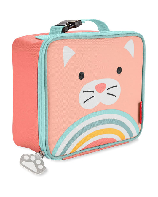 Skip Hop Zoo Lunch Bag-Cat-With Insulated Interior-Inner Mesh Pocket-Zip Closure and Clip-on Handle-3Y+