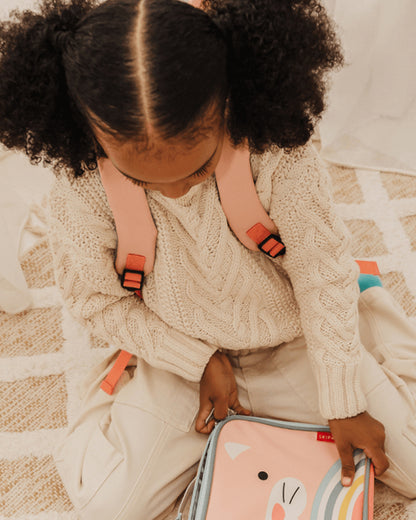 Skip Hop Zoo Lunch Bag-Cat-With Insulated Interior-Inner Mesh Pocket-Zip Closure and Clip-on Handle-3Y+