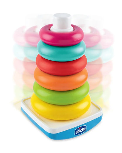 Chicco S2P Ring Tower-Shape Sorter & Stacker-6 Coloured Rings-Learning & Educational Toys-9M+