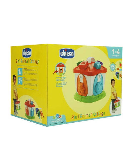 Chicco 2 In 1 Animal Cottage-Shape Sorter & Stacker-Learning & Educational Toys-12M+