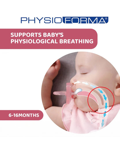 Chicco PhysioForma Soft Soother Pink-Orthodontic Pacifier-6 to 16M-Pack of 2