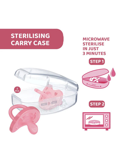 Chicco PhysioForma Soft Soother Pink-Orthodontic Pacifier-6 to 16M-Pack of 2