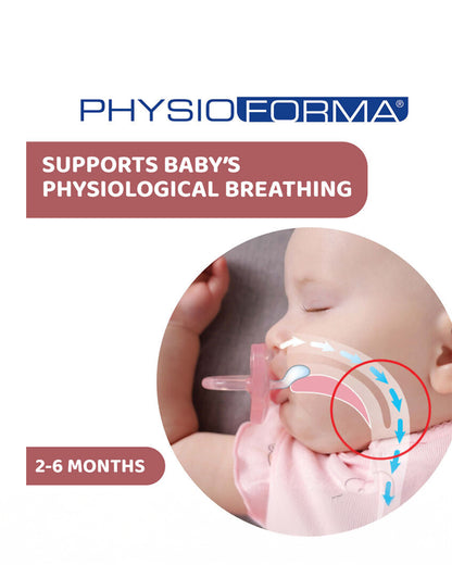 Chicco PhysioForma Soft Soother Pink-Orthodontic Pacifier-2 to 6M-Pack of 2