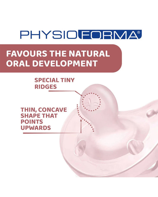 Chicco PhysioForma Soft Soother Pink-Orthodontic Pacifier-2 to 6M-Pack of 2