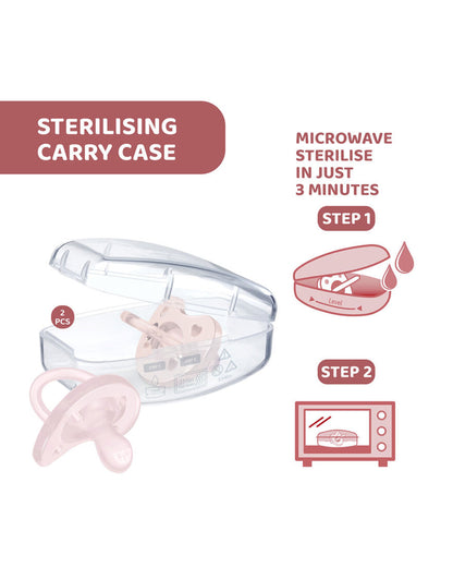 Chicco PhysioForma Soft Soother Pink-Orthodontic Pacifier-2 to 6M-Pack of 2