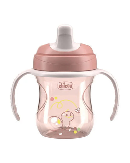 Chicco Training Cup-Ergonomic Design-Easy Grip-Spout Sipper-Pink-6M+