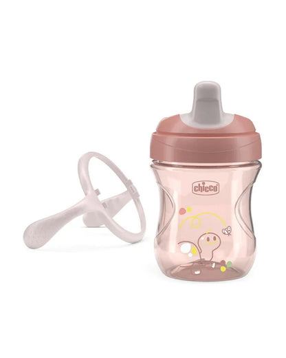 Chicco Training Cup-Ergonomic Design-Easy Grip-Spout Sipper-Pink-6M+