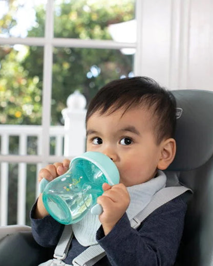 Chicco Training Cup-Ergonomic Design-Easy Grip-Spout Sipper-Teal-6M+