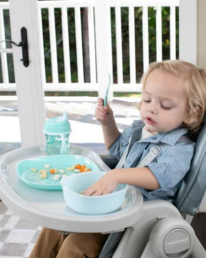 Chicco Training Cup-Ergonomic Design-Easy Grip-Spout Sipper-Teal-6M+