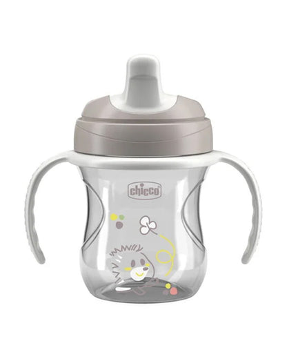 Chicco Training Cup-Ergonomic Design-Easy Grip-Spout Sipper-Grey-6M+
